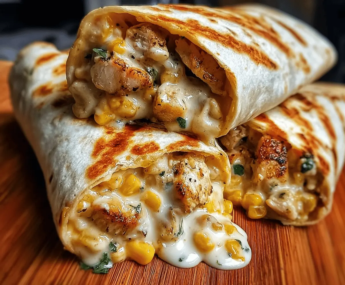Easy Cheesy Garlic Chicken Wrap Recipe