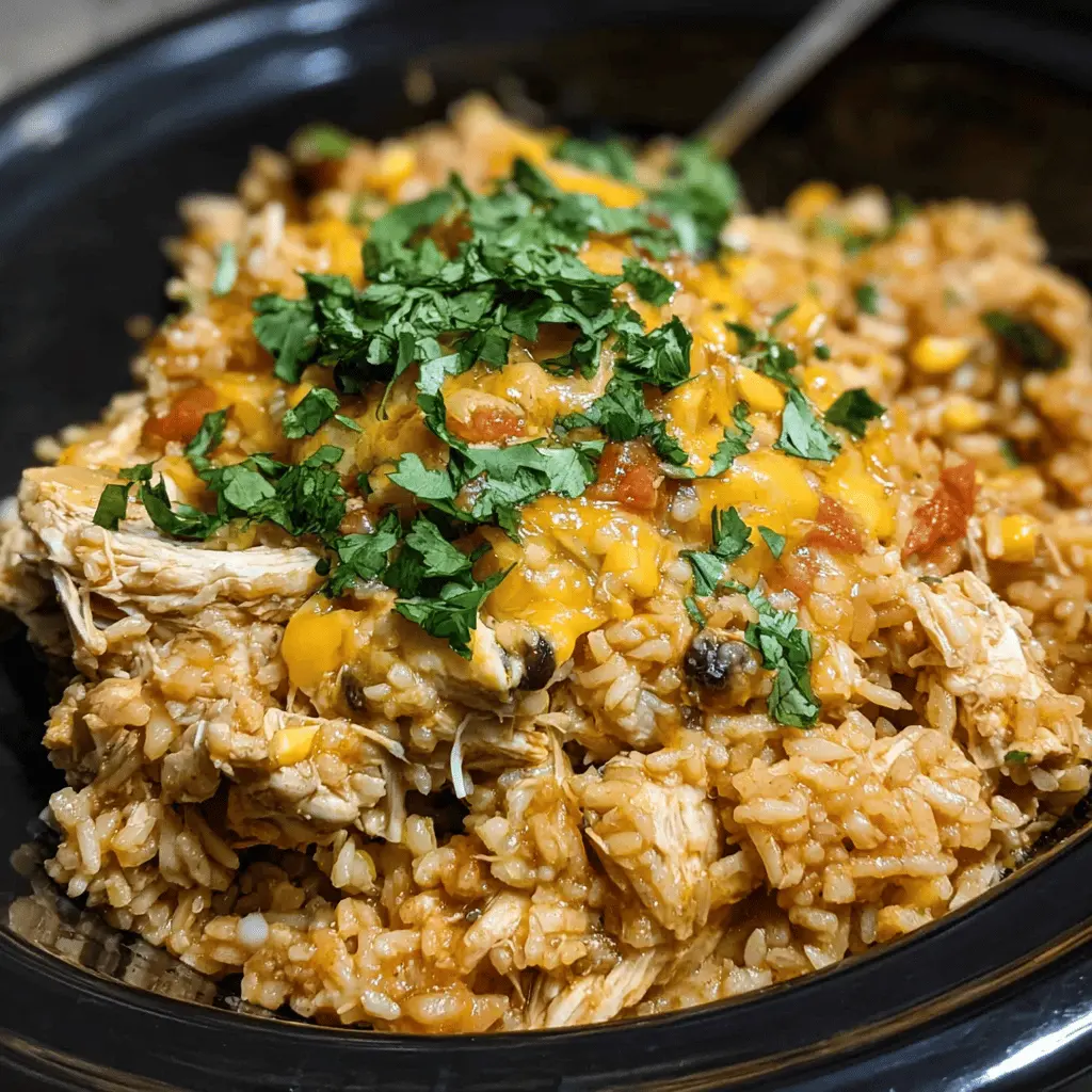 Easy Southwest Crock Pot Chicken and Rice Recipe