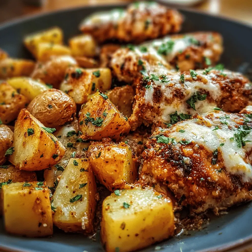 Easy Garlic Parmesan Chicken and Potatoes Bake