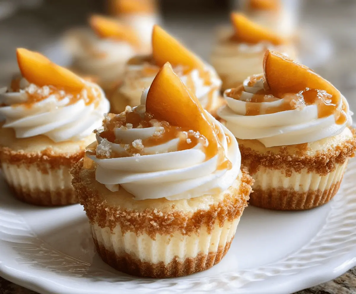 Creamy Peach and Honey Cheesecake Cupcakes