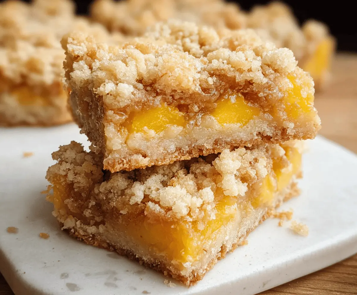 Easy Peach Crumble Bars with Buttery Crust
