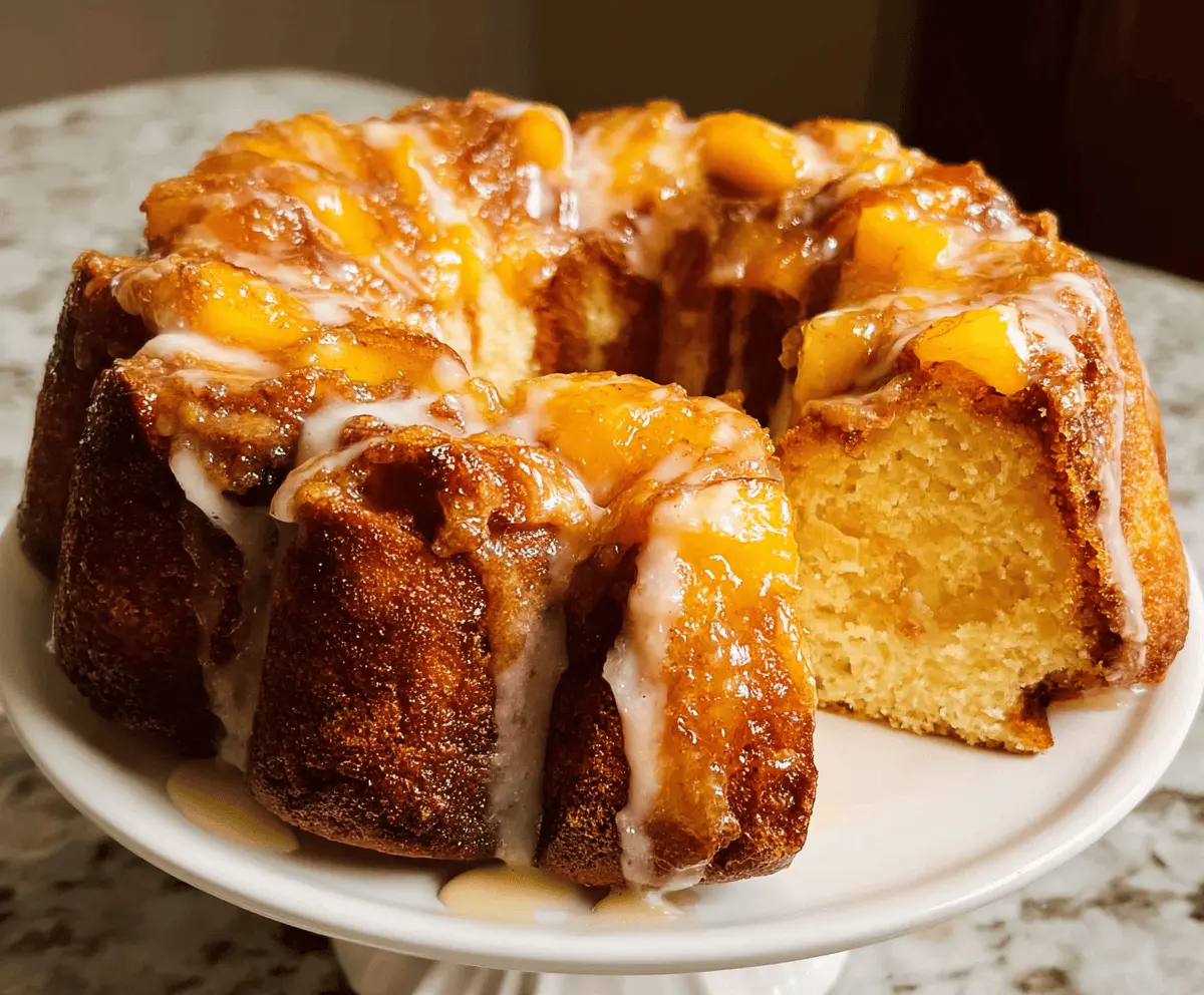 Easy Peach Cobbler Pound Cake Recipe
