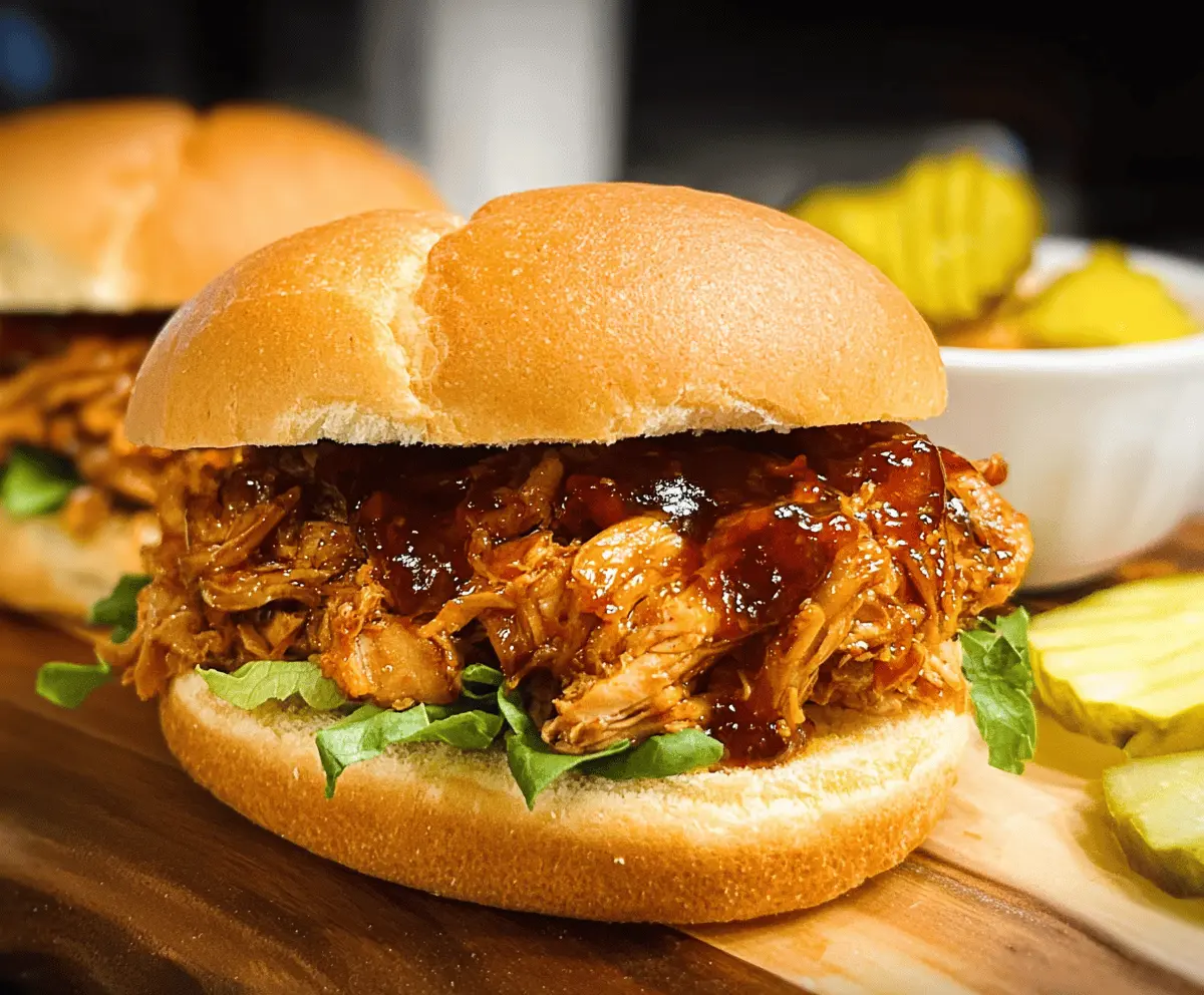 Easy Slow Cooker Hot Honey Chicken Sandwiches
