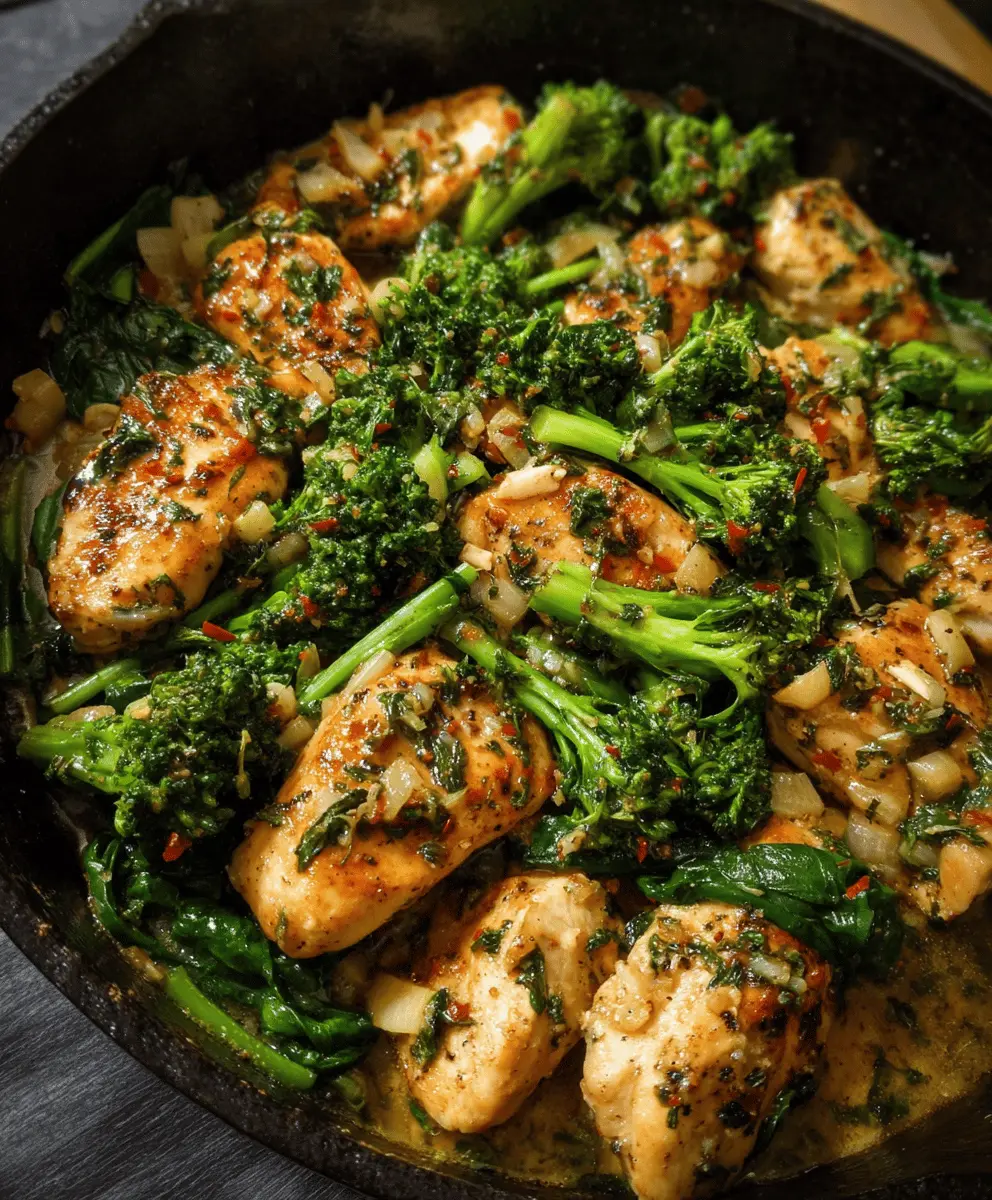 Easy Garlic Chicken with Broccoli and Spinach