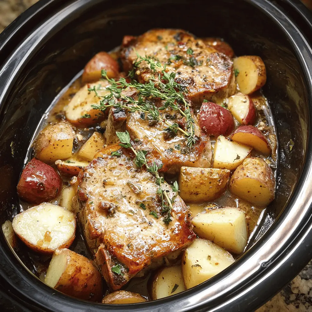 Easy Crock Pot Pork Chops with Potatoes Recipe