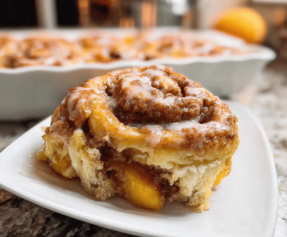 Easy Peach Cobbler Cinnamon Rolls Recipe