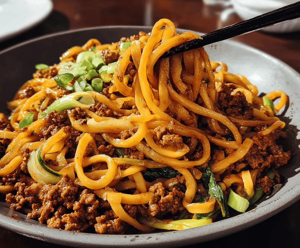 Easy Mongolian Ground Beef Noodles Recipe