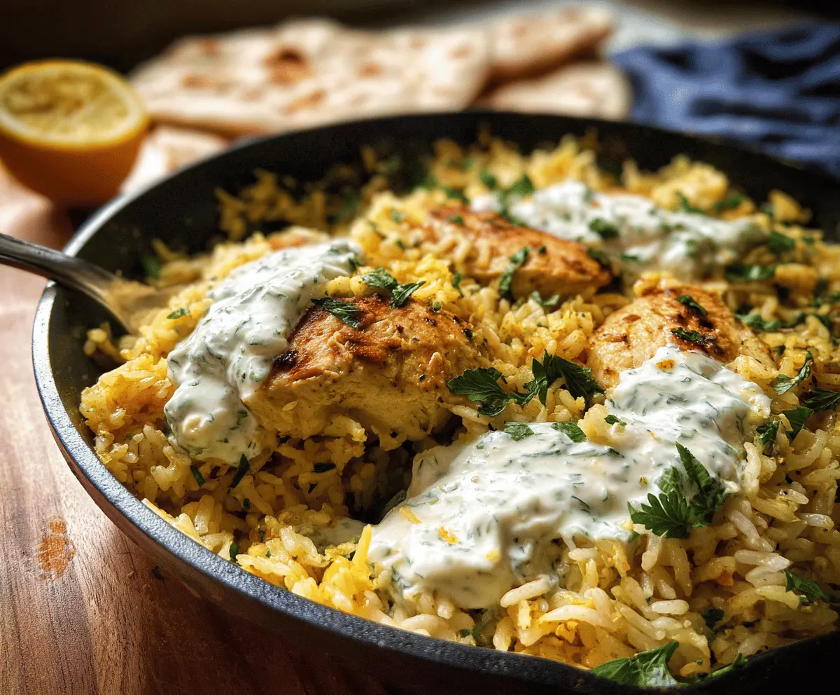 Easy Dump and Bake Chicken Tzatziki Rice Recipe