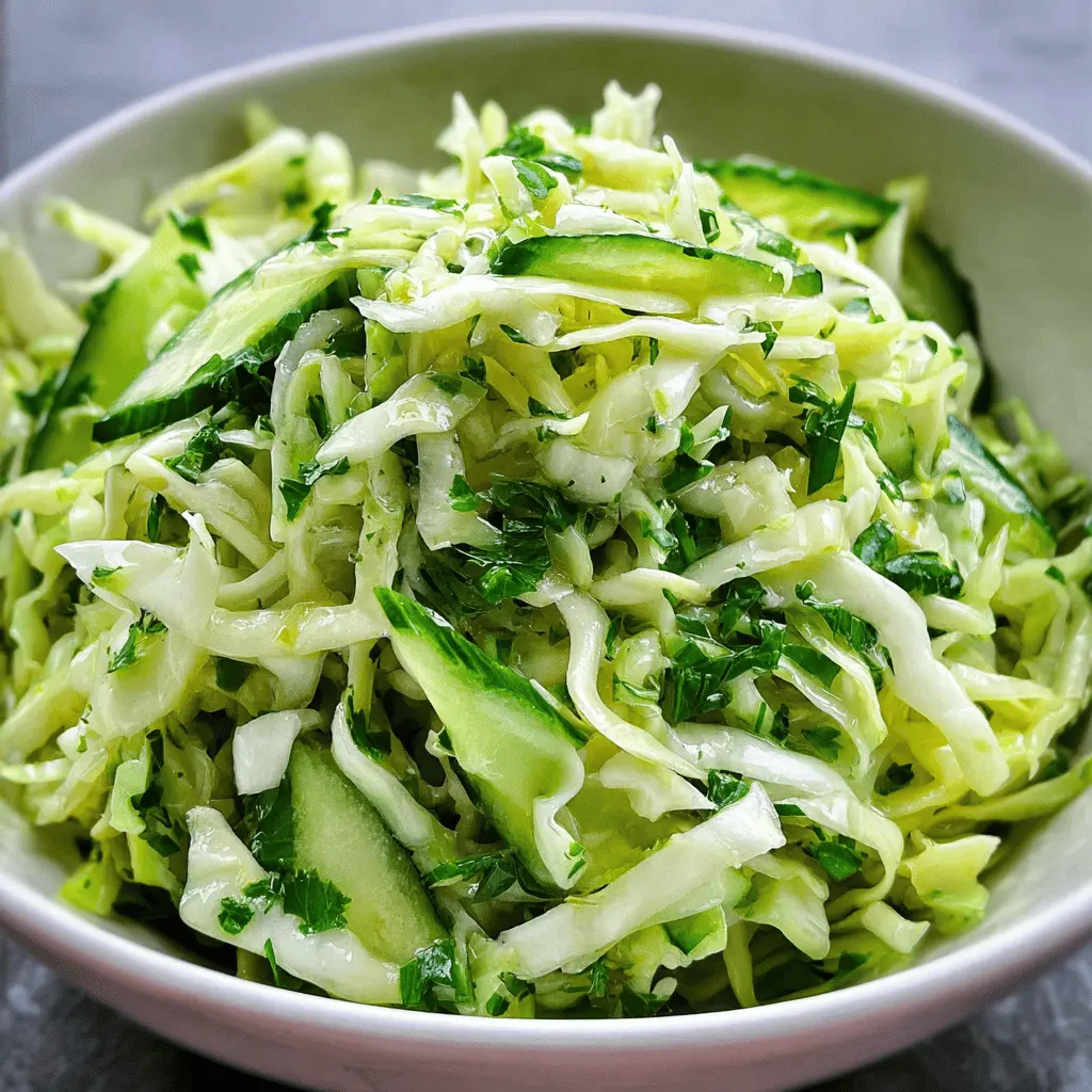 Fresh Green Cabbage and Cucumber Salad Recipe