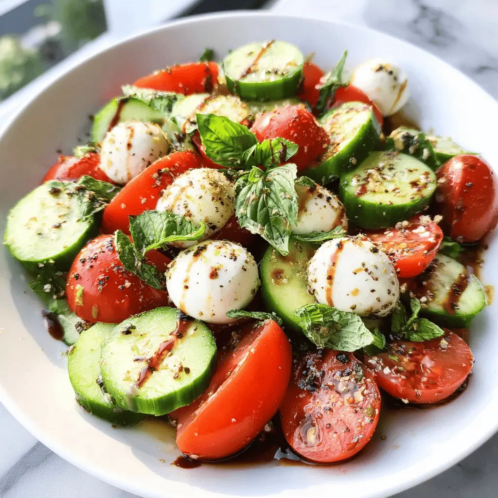 Easy Cucumber Caprese Salad Recipe