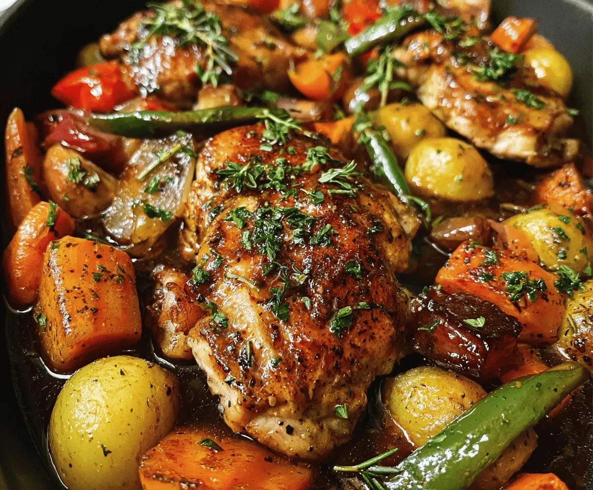 Easy One Pan Balsamic Chicken Dinner
