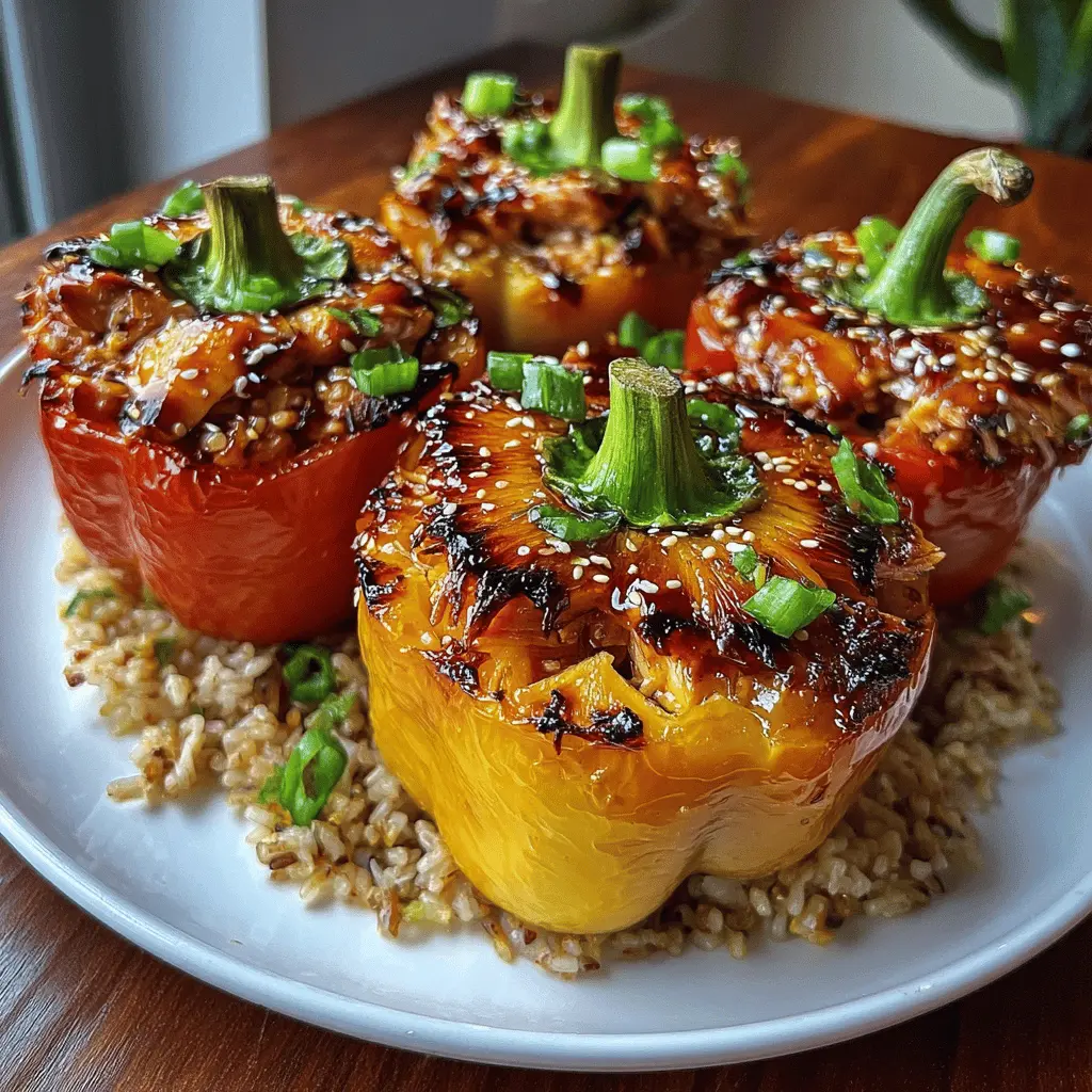 Easy Teriyaki Pineapple Chicken Stuffed Peppers