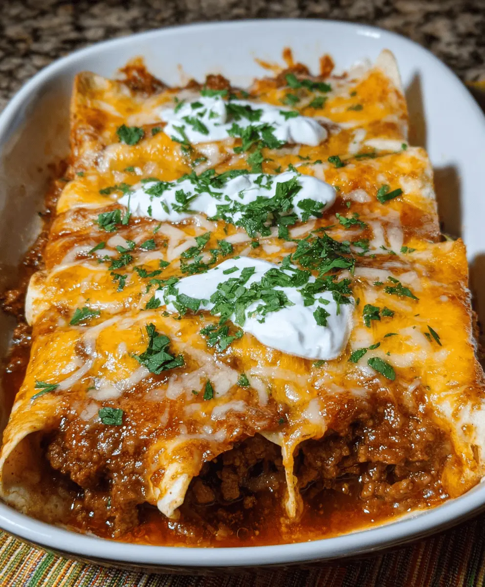Easy Cheesy Ground Beef Enchiladas Recipe