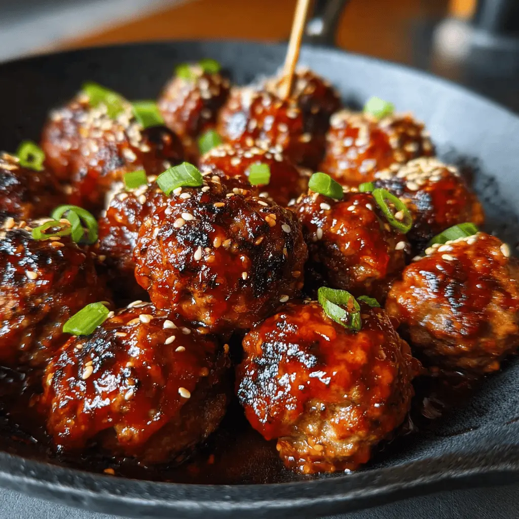 Sticky Korean BBQ Meatballs With Sweet Gochujang Glaze