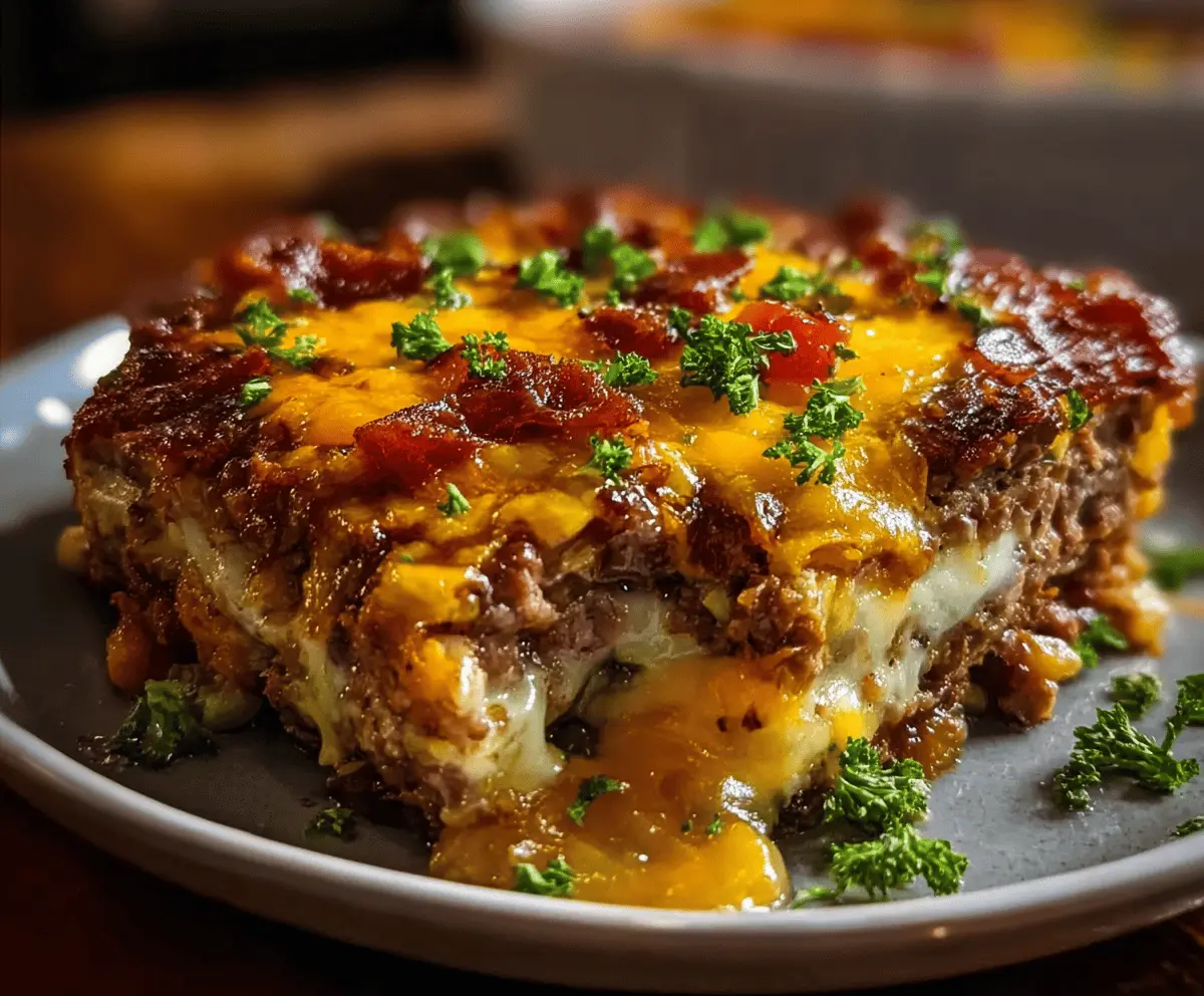 Cheesy Loaded Meatloaf Casserole with Veggies