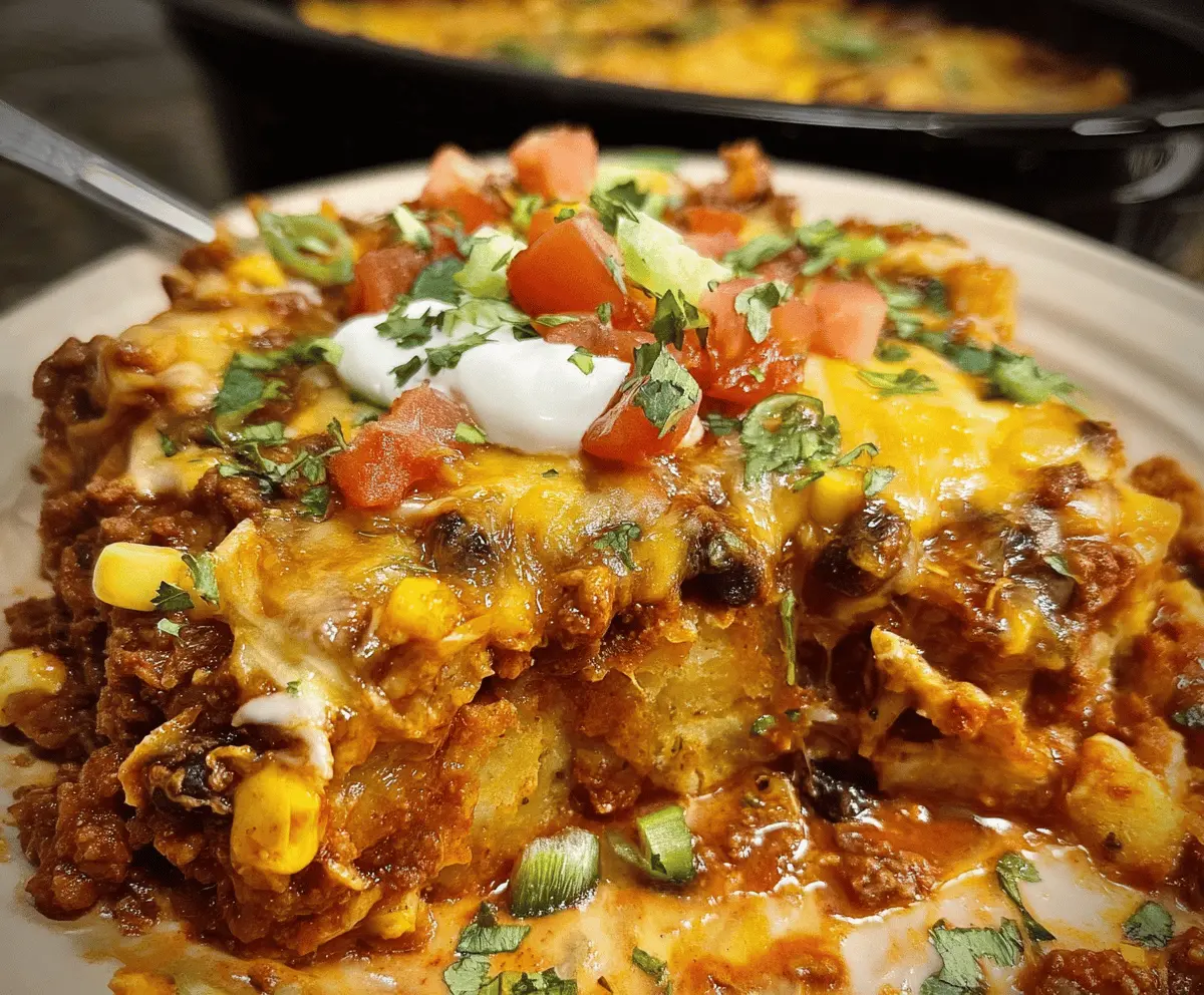 Easy Crockpot Taco Casserole Recipe